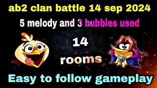 Angry birds 2 clan battle 14 sep 2024 5 melody and 3 bubbles easy to follow gameplay #ab2 cvc today