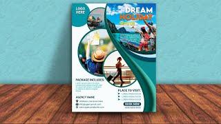 Travel Agency Flyer Design | Tour & Travel Poster Design | Creative Flyer Design In Photoshop