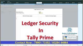 Ledger Security in Tally Prime TDL | User wise Allow/Disallow Disable Ledger in Tally Prime TDL