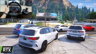 GTA 5 - 2024 BMW X5 M Competition Climbing the Mountain - BMW CARS OFFROAD CONVOY