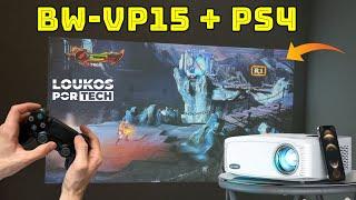 BW-VP15 + PS4 COMBINAÇÃO PERFEITA! MELHOR PROJETOR CUSTO BENEFICIO FULL HD PARA VIDEO GAME!