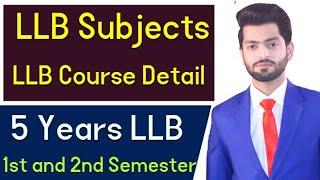 LLB 5 years Subjects Detail | Subject of LLB | Subjects of 1st and 2nd Semester of LLB\Law |