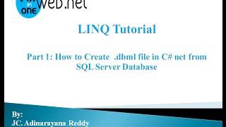 How to Create  dbml file in C# net from SQL Server