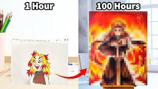1 hour vs 10 hour vs 100 hour Rengoku Painting…