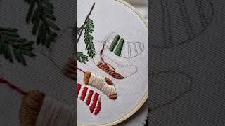 Hand Embroidery Christmas Socks for Beginners DIY Christmas decorations #embroidery #needlework #sew