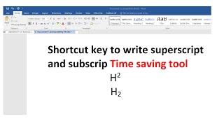 superscript and subscript in  word