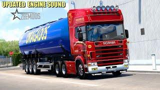 ETS 2  RJL SCANIA 4 (UPDATED Scania DC13-NG Sound & Engine Pack by ZEEMODS) 2K gameplay