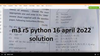 o level m3 r5 python 16 April 2022 exam solution