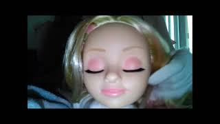 ASMR doll hair play lots of brushing [brushing small tangles] and spraying with water for smoothness