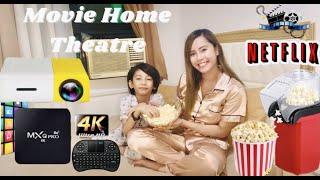 Movie Home Theatre Feels - YG300 HD Projector, TV Box MXQ Pro 4K 5G, Popcorn maker machine! #VLOG38