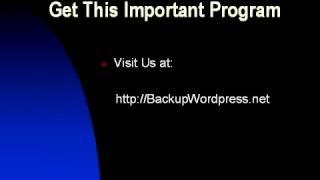 Backup Wordpress Database From Dashboard
