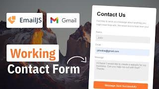 Build A Working Contact Form with Email JS | Quick Tutorial