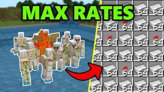 BEST IRON FARM for 1.21 Minecraft BEDROCK Edition | MAX RATES!