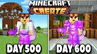 I Survived 600 Days with the Create Mod in Hardcore Minecraft!