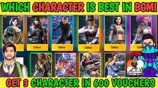 Which Character Is BEST in Bgmi| Andy vs Carlo|Free Character|How to Get Character Vouchers in Bgmi