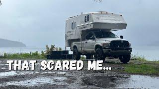 WAS IT WORTH IT? - Heavy RAIN and Truck Camper Living By The Ocean