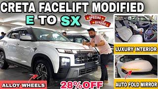 CRETA FACELIFT 2024 MODIFIED BASE E TO SX MODIFIED  5 hyundai parts FREE FREE FREE #cretafacelift