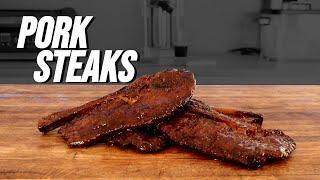 Super EASY Delicious Tender SMOKED PORK STEAKS On The Pit Barrel Cooker