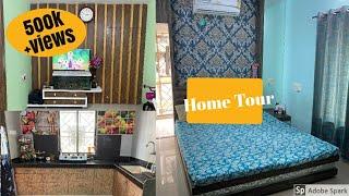 My home tour|| Indian middle class home tour|| 2 bhk flat tour