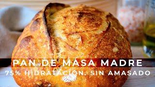 CONOCE CÓMO BAJAR SU ACIDEZ - PAN DE RÚSTICO DE MASA MADRE CON 75% HIDRATACIÓN, SIN AMASADO