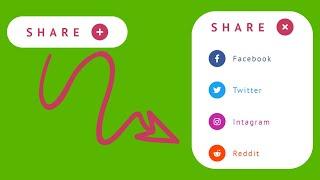 Social Media Share Button in HTML CSS and Javascript || Social Media Share UI Design