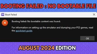 how to fix RPCS3. Booting failed: The selected file or folder is invalid or corrupted : Aug 2024 Ver