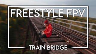 Train Bridge Freestyle FPV | Appalachian Mountains Fall Colors | Gaspé Quebec Canada RAW RIP