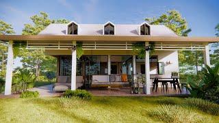 FARMHOUSE WITH LOFT | TINY HOUSE | TROPICAL HOUSE DESIGN | CABIN | Q Architect