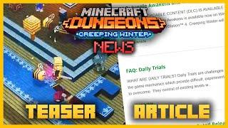 New Update Info! (Bee Pet Gameplay, Daily Trials Info, + MORE) - Minecraft Dungeons Creeping Winter