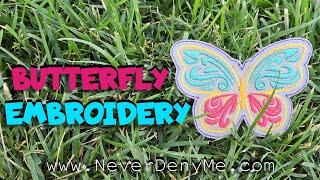 Beautiful Butterfly Embroidery  | Digitized by @NeverDenyMe 🪡 | Brother SE1900 