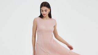 Elegant Pink flowy A-line midi dress from SKYE #elegantdresses #pinkdress