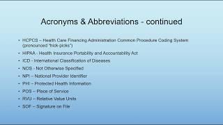 Medical Billing Terminology, Acronyms, & Abbreviations