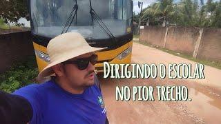 rota mais difícil! Dirigindo ônibus escolar Sênior Midi, Transporte Escolar Zona Rural Ceará.