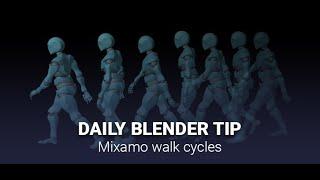 Daily Blender Secrets - Mixamo walk cycle and How to Create an Action from Keyframes