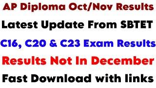 AP Diploma Oct/Nov C16, C20 & C23 Exam Results | Latest Update From SBTET Results Not In December