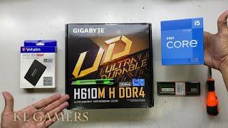 intel Core i5 12400 GIGABYTE H610M H DDR4 Verbatim Vi550 S3 SSD Desktop PC Build