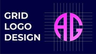 Grid system logo design. AG letter mark logo with grid style. Illustrator logo bangla tutorial