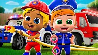 Fire Truck & Police Car To The Rescue - Police Officer Song and More Nursery Rhymes & Kids Songs