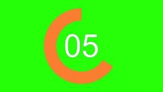 5 second, 10 & 15 sec Count Down circular timer green screen FREE