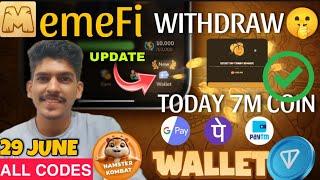 MemeFi 29 June Daily Combo All Level  | Secret TAP Today | Hamster Kombat new update Withdrawal OEX