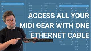 Send all your MIDI devices to your Studio computer using one Ethernet Cable!