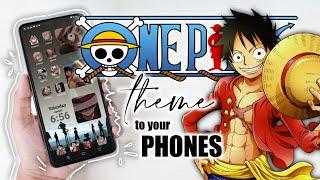  how to make an anime theme on phone - one piece theme (all icons customized with gif on screen)