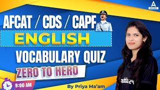 AFCAT/ CDS/ CAPF English Classes 2023 | Mega Selection AFCAT  preparation ( Vocabulary Quiz )