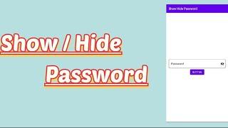 How to show and hide Password - Android Studio Tutorial