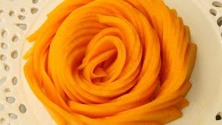 Mango Rose Flower | Fruit Carving Garnish | Party Garnishing