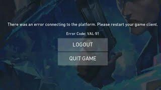 Fix Valorant error code VAL 51 | Valorant There was an Error connecting to the platform