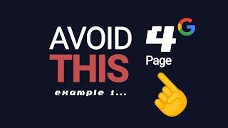 avoid page 4 of Google 1st Page Rank