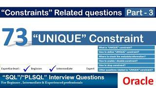 Oracle PL SQL interview question | UNIQUE Constraint in oracle  | Oracle Constraints | #SivaAcademy