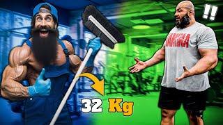 ELITE Powerlifter ANATOLY Use 32kg Mop in a GYM | Pretended to be a CLEANER #16