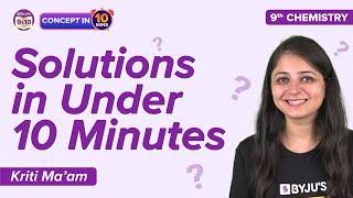 Solutions & Types of Solutions Under 10 Mins: Is Matter Around us Pure Class 9 Concepts Explained